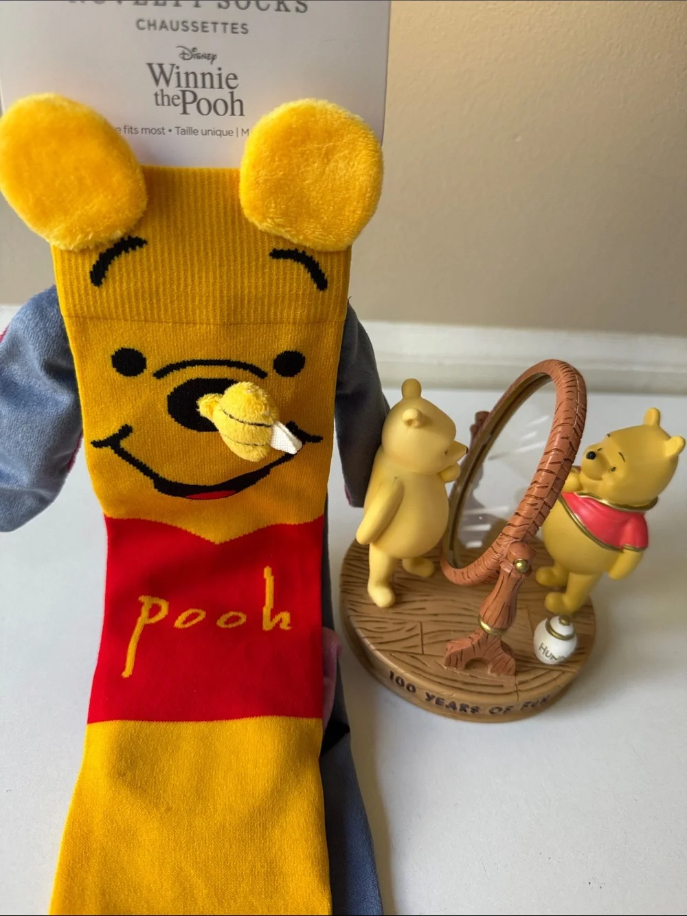 Hallmark Disney Winnie the Pool, Eeyore Socks & Winnie the Pooh Figurine Mirror